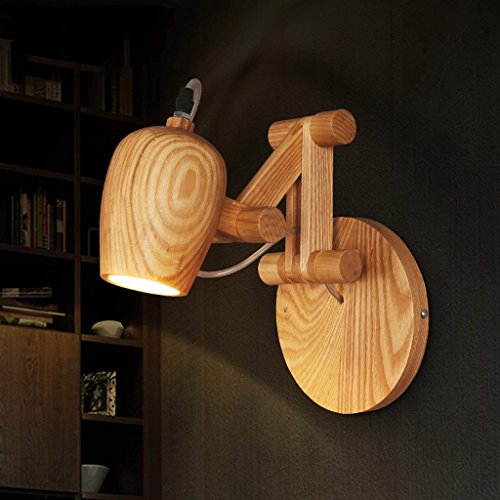 Lámpara de pared de madera para crear ambientes acogedores en cafeterías y camas