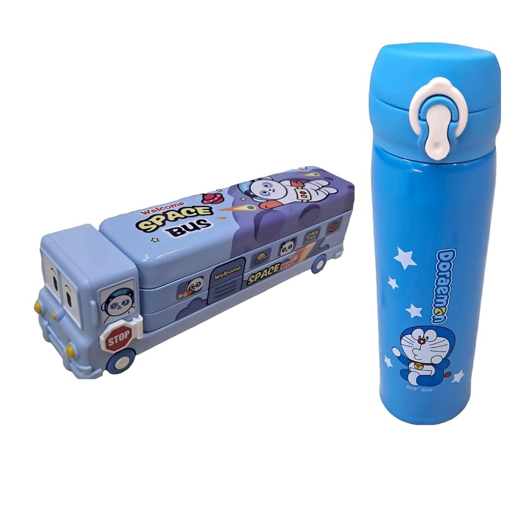 AMB School Blue Train Pencil Box+Bottle Boys-Compass Box with Wheel, Stylish School Bus Pencil Box for Boys, Pencil Box Bus Toys for Kids 3+ Years can Also be Used as Kids Geometry Box (B0CTZSFYKZ) Amazon Price History, Amazon Price Tracker