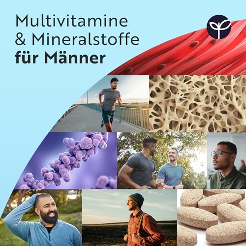 Nutravita Multivitamine & Mineralien für Männer - 25 Essentielle Aktive Vitamine & Mineralien mit Maca-Wurzel & Panax Ginseng - 180 Vegane Multivitamin Tabletten - Multivitamin Tabletten Hochdosiert