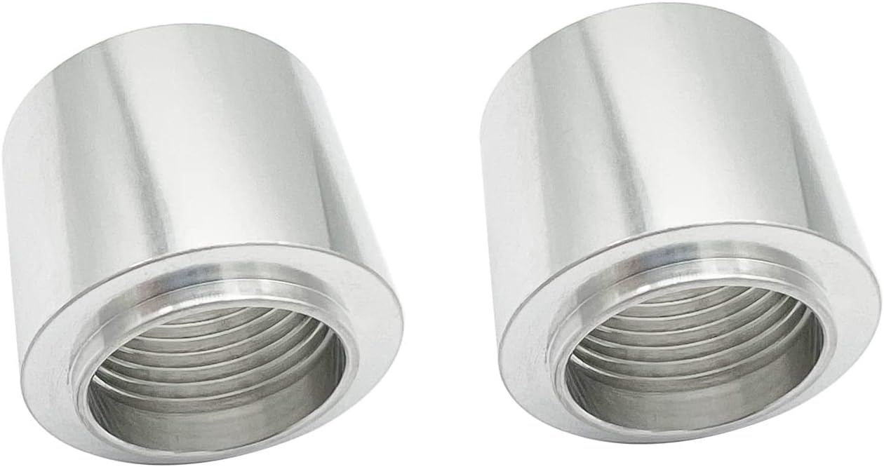 Female 1 inch NPT Weld On Bung, 1" Weldable Bung Fuel Tank Fitting, Pack of 2, Aluminum Natural
