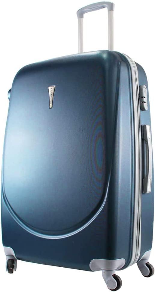 Koffer-Set, 3-teilig, aus ABS-Kunststoff, 4 Rollen und Schloss, leichte Struktur, bequemer Teleskopgriff, Vorhängeschloss, Kombination 28 Zoll (73,5 x 48 x 26 cm), 63,5 x 42 x 23,5 cm +