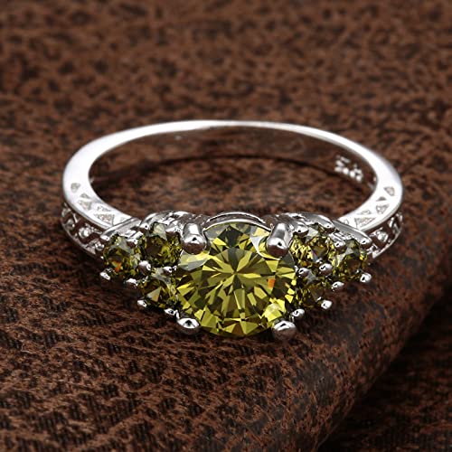 Bague de promesse verte et zircone ronde pour sublimer votre mariage - 2