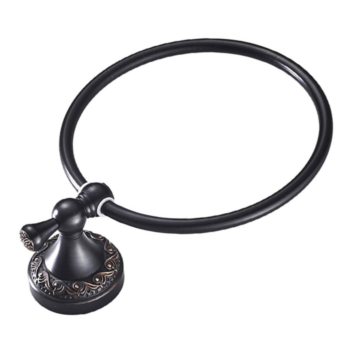 Aro para Toalla de Bronce Negro Cepillado Redondo Vintage