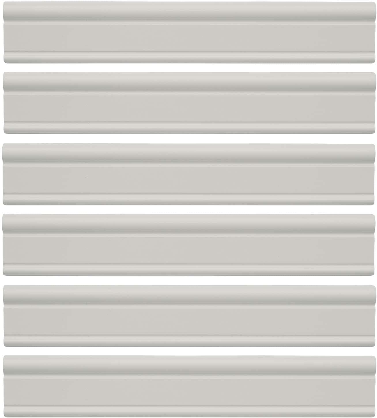 Black Friday - 80% OFF Questech Chair Rail Tile Trim, 2 x 12 inch Decorative Tile Edge Liner Backsplash, Polished Gray, 6 Pack