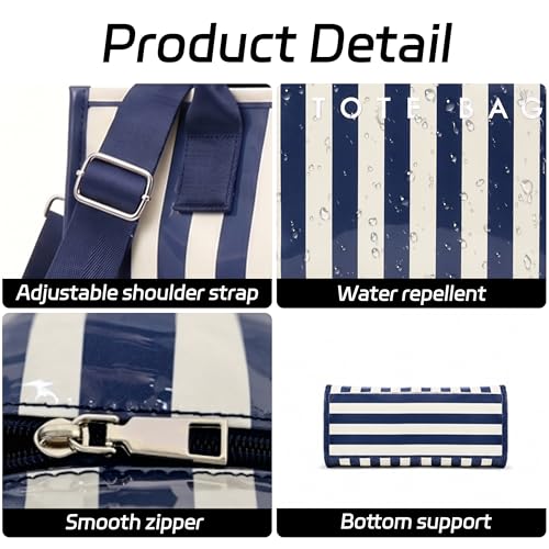 Image of GISMTR PVC Tote Bag for Women Large Letters Print Hobo Handbags Kraft Paper Shoulder Bag with Strap for Work Travel