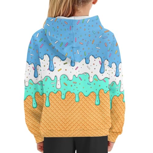 Image of Coloranimal Unisex Girls and Boys Long Sleeve Hoodies Hoody Athletic Pullover Sweatshirts Tops Age 6-16year