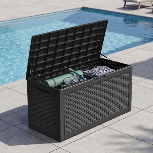 Image of Outdoor Storage Box Waterproof, 110 Gallon Deck Box For Patio Storage