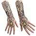 Jurxy Gothic Handstulpe mit Brosche Victorian Steampunk Handgelenk Cuff Gear Armband für Hochzeit Braut Halloween Fasching Accessoires - 1 Paar