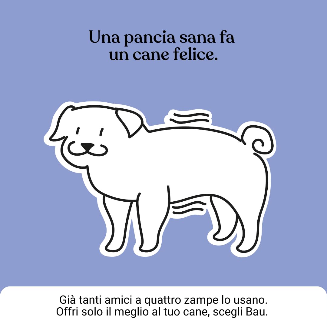 Bau Probiotici per Cani, Fermenti Lattici Cane, Supporto Gastrointestinale Cane, Probiotico Digestivo per Cani Prurito, Integratore Diarrea Cane con Ingredienti Naturali, Probiotico Cane -60cps