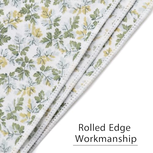 Image of Floral Pocket Squares for Men with Holder Printed Flower Mens Handkerchief Cotton Suit Pocket Hanky for Wedding