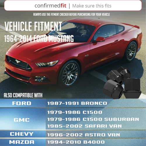 Image of Wheel Accessories Parts 1 /2 inch-20 Thread Open End Bulge Acorn 1.00 inch 25mm Long Lug Nuts 13 /16 inch 21mm Hex Fits Ford Bronco Mustang | GMC C1500 C1500 Suburban | Mazda B Series