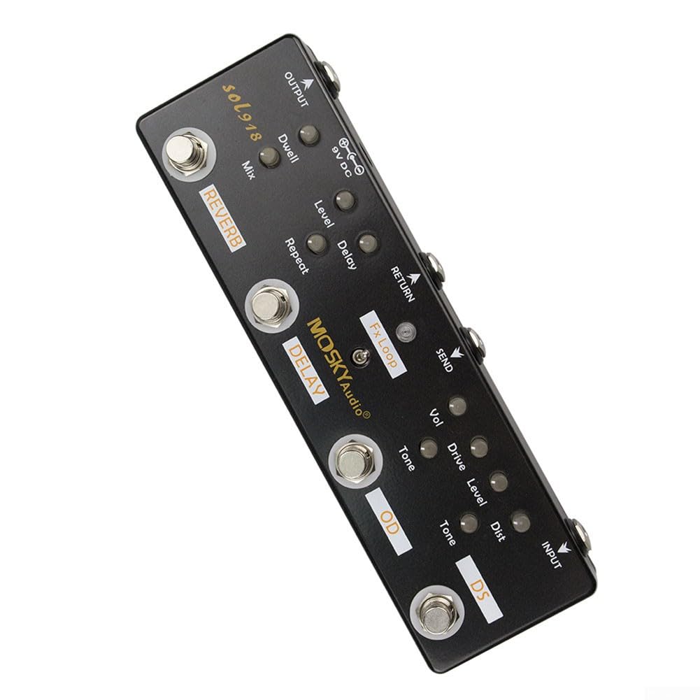 5-in-1 Gitarre Multi-Effektpedal Distortion Delay Reverb Overdrive Loop Gitarre Musik Zubehör für Gitarre Enthusiasten