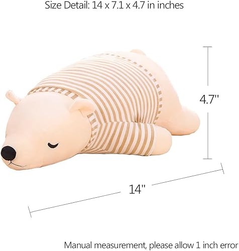 Miniatura 2 de Peluches Mmttao de tiburón, cocodrilo, elefante, oso panda, cerdo, dinosaurio, tortuga, regalos para niño., Oso polar blanco