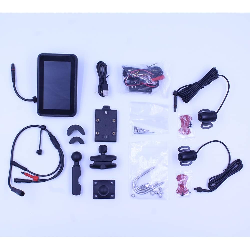 LBG RideMate M5 - Dashcam Moto 2.5K+2.5K (1440p), Tableau de Bord Carplay Android Auto, Caméra embarquée Avant et arrière avec capteur Starvis, Enregistrement en Boucle, Marque française, Grand Angle