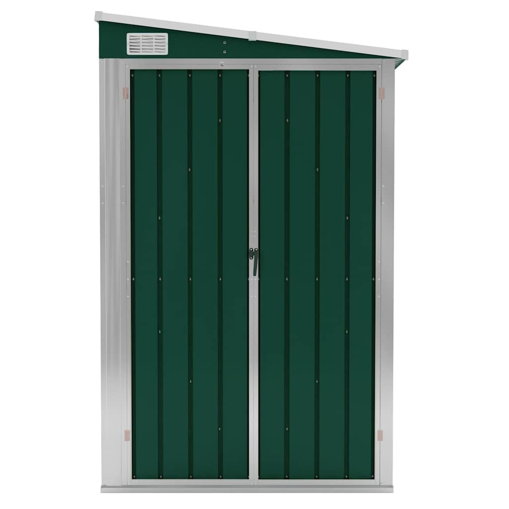 vidaXL Capanno Giardino a Parete Verde 118x382x178 cm Acciaio Zincato