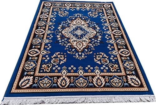 Image of Home Decore Acrylic Carpet for Your Living Room & Drawing Room Aywhere in Your Home (180X240 Blue Colour)- 6x8 Feet