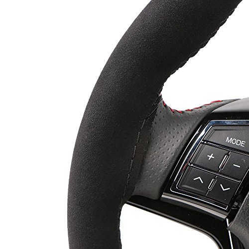 15 Inch Universal Suede Car Steering Wheel Cover With Needle & Thread, Skidproof Automobile Handlebar Fuzzy Material Covers Protecting Vehicle Steering Black #TOP6