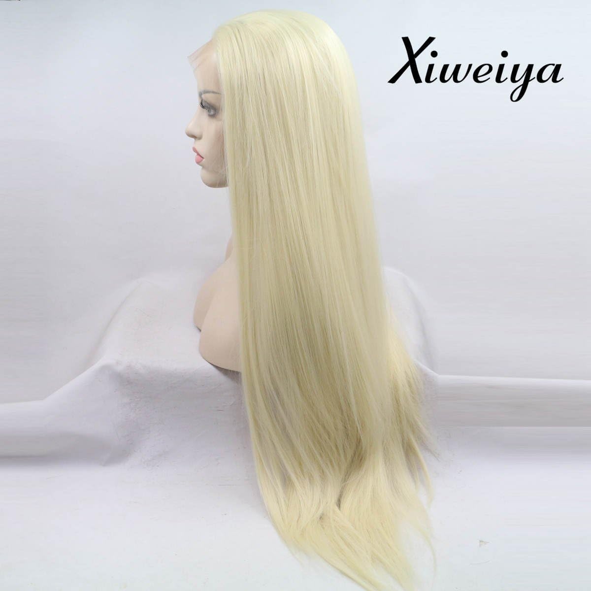 xiweiya Blonde Lace Front Wigs Long Silky Straight Ombre Gold Synthetic Lace Wigs Heat Resistant Fiber for Women Drag Queen26inch