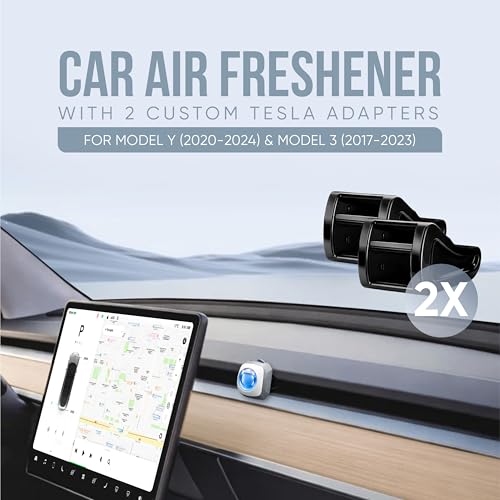 Image of Air Jungles Car Air Freshener Vent Clip 6 Ct with 2 Tesla Adapter | New Car Scent Compatible with Tesla Model Y 2020-2024, Model 3 2017-2023, Silicon Adapter Secure Fit, Long Lasting