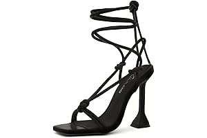 SL-Melody Black Heels With Straps Up The Leg