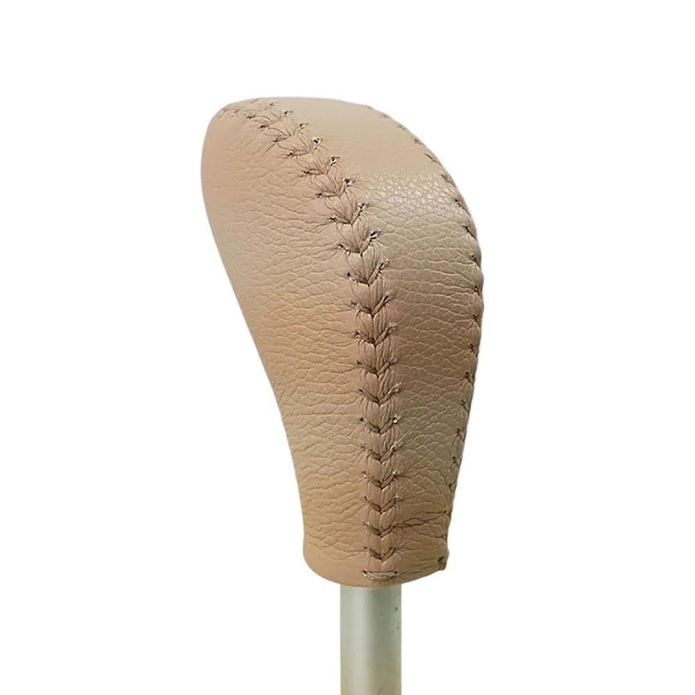 Sxqpocar Beige Real Leather Gear Shift Knob Cover For Porsche Cayenne 2006-2009 Gear Ball Protector Shift Lever Head(Beige)