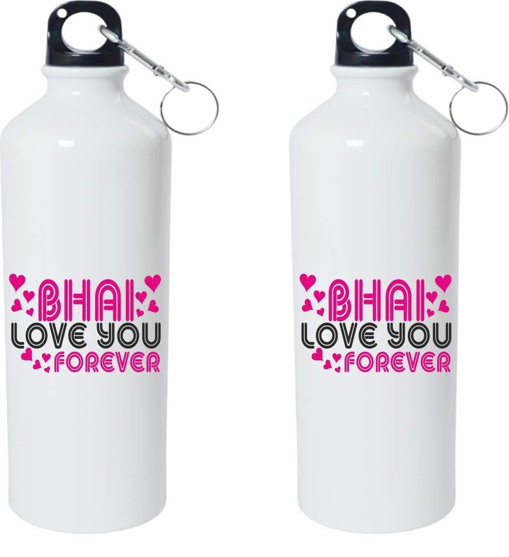 Crazy Sutra Classic Printed RAKSHA BANDHAN Special Water Bottle/Sipper White - 600Ml [Sipper-BhaiLoveYouForever_2]-picture-18
