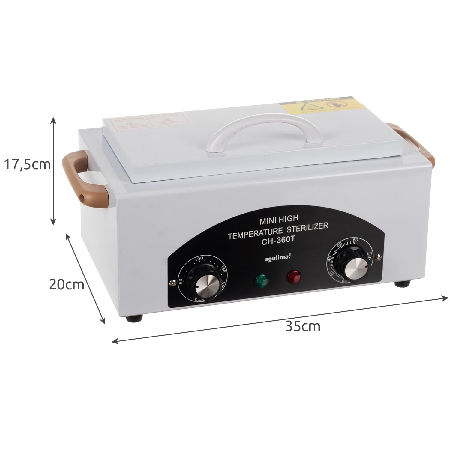 Heißluftsterilisator Trockene Hitze Hochtemperatur Sterilisator 300W Desinfektion für Werkzeuge bis 220°C Timer LED-Anzeige Edelstahl 22938
