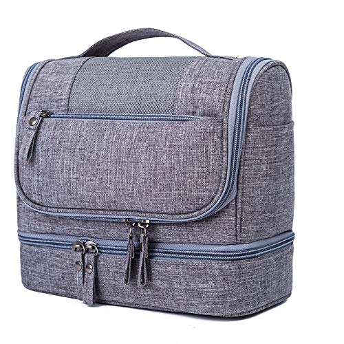 Neceser Bolsa de cosméticos multifunción Bolsa de maquillaje portátil Bolsa de maquillaje impermeable Bolsa organizadora colgante de viaje (gris)