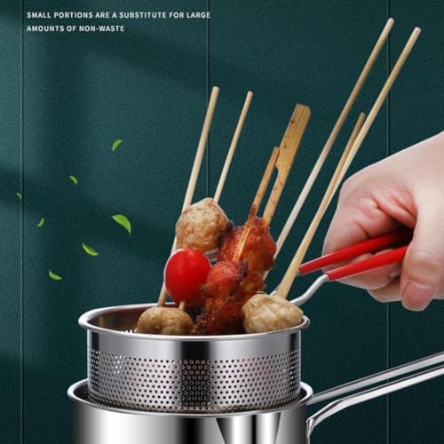 Image of 1set Stainless Steel Deep Fryer Pot Set - Multi-Purpose Frying Pot with Strainer for Fries, Hot Milk, Hot Tonic - 1200ml Capacity, Oil-Saving, Induction Cooker Compatible, Easy to Clean