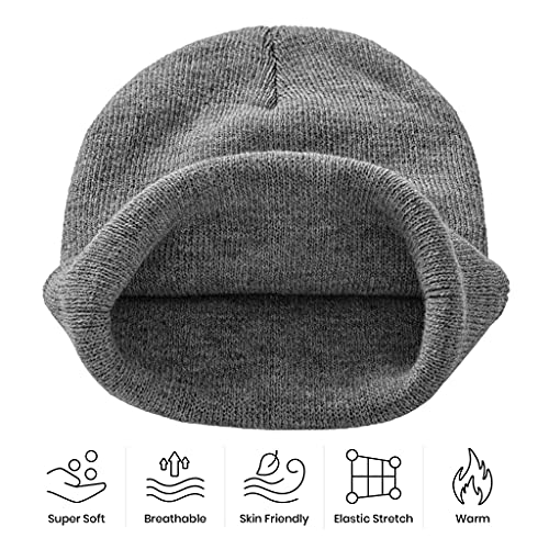 Image of Embroidery Goth Beanie Knit Hats for Men & Women, Embroidery Winter Hats Skull Cap
