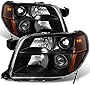 AKKON - For Honda Pilot Black Driver Left + Passenger Right Side Projector Headlights Head Lamps Replacement Set