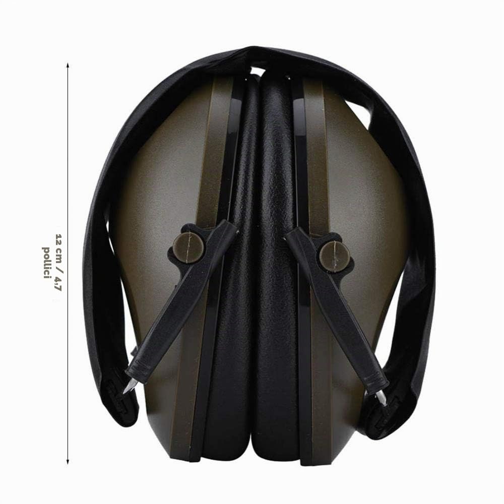 Cuffie Antirumore Insonorizzate, Antirumore Tattico Cuffie Antirumore per Riprese Aeroporti Giardinaggio Fuochi D'artificio(Army Green)
