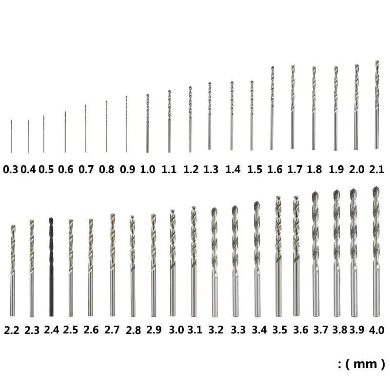 Juego de 10 brocas helicoidales de acero rápido 0.4mm miniatura 2