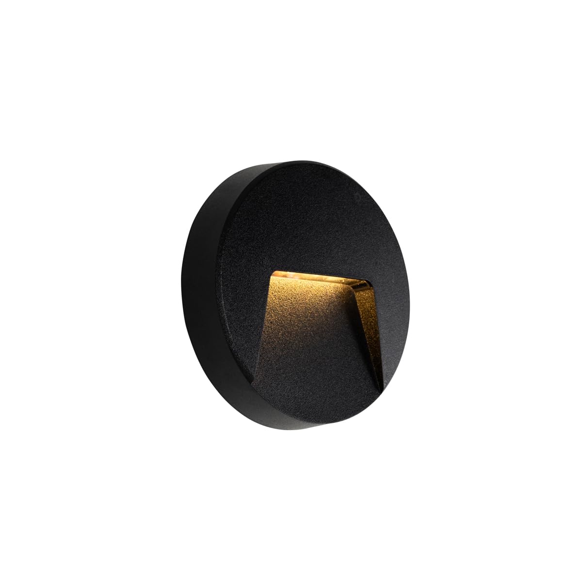Qazqa Black Led Modern Outdoor Wall Lamp, Wall Light For Garden - Gem - Incl. 3W Lightsource, Integrated Led, 13.5Cm, Ip65, Round