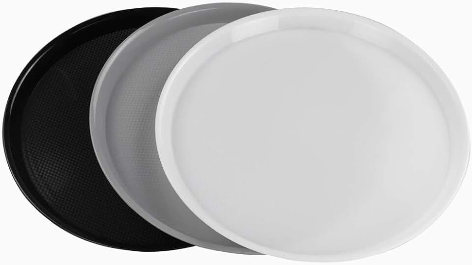 large round plastic tray