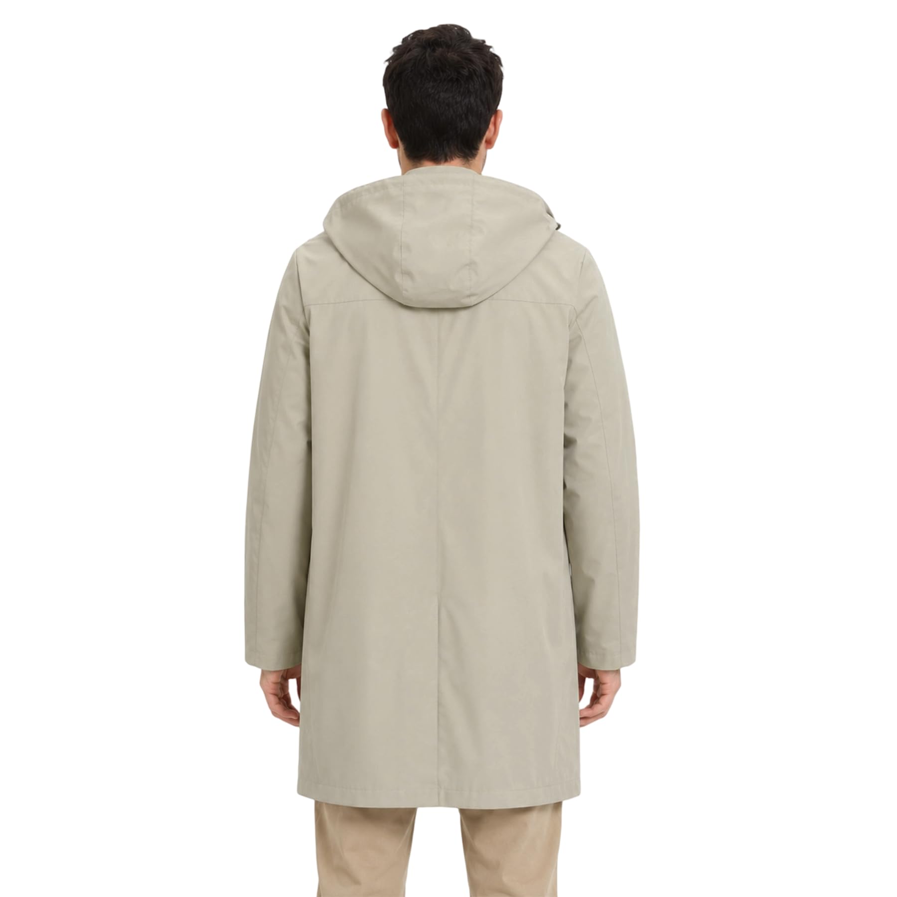Allthemen Herren Trenchcoat Lang Herbst Mantel Leicht mit Kapuze Jacke | Winddicht, Übergangsjacke, Business Casual, Einreihig, Klassisch Elegant, Coat, Freizeit, Sommermantel