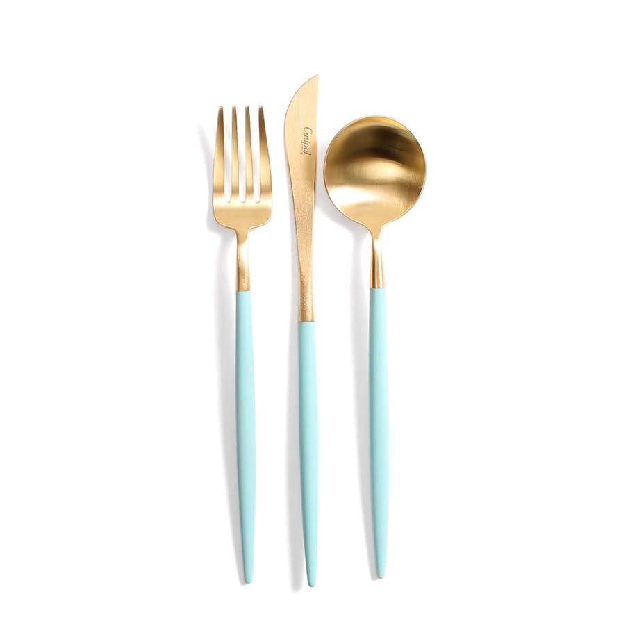 クチポール GOA ゴールド ターコイズ デザート3点セット カトラリー Amazon | クチポール(Cutipol) GOA/ゴア ターコイズマット