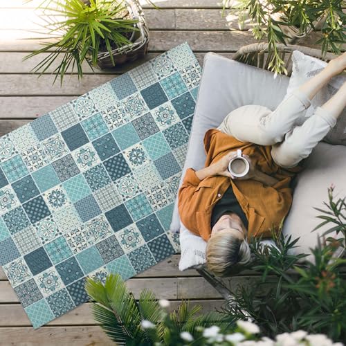 Tapis de sol vinyle pour balcon et porche décoration mosaïque - 3