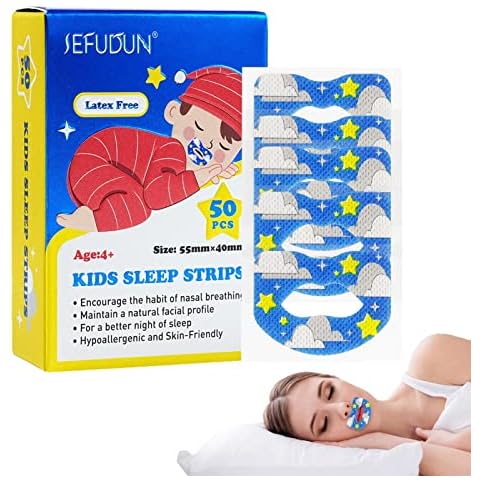 Richolyn Myotape Mouth Tape Kids | Nose Strips For Breathing,Lip Tape For Sleep Anti Wheezing Design, Help Breathing Nose, Gently Reduce Oral Breathing Cover