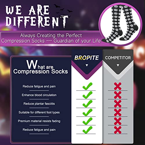 Image of bropite Compression Socks for Women &Men Circulation-Support Knee High Socks 20-30 mmhg-Best for Running,Medical,Nurse,Travel