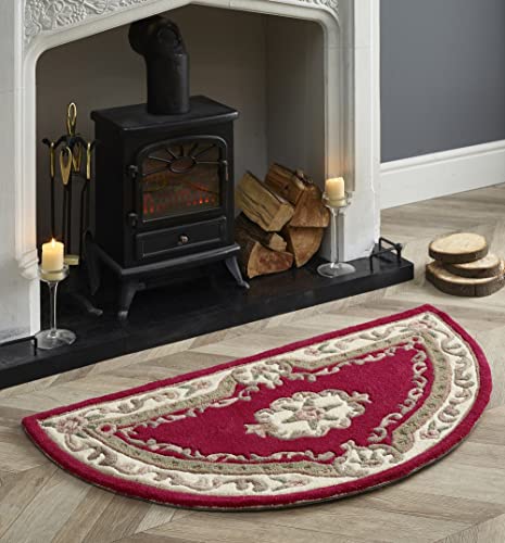 Lord of Rugs Lotus Premium Traditional Rug Aubusson Wool Heavy Thick Floral Hand Tufted Classic Rug Red Half Moon 67x127 cm (2'2''x4'2''') Lord of Rugs Lotus Premium Traditional Rug Aubusson Wool Heavy Thick Floral Hand Tufted Classic Rug Red Half Moon 67x127 cm (2'2''x4'2''')