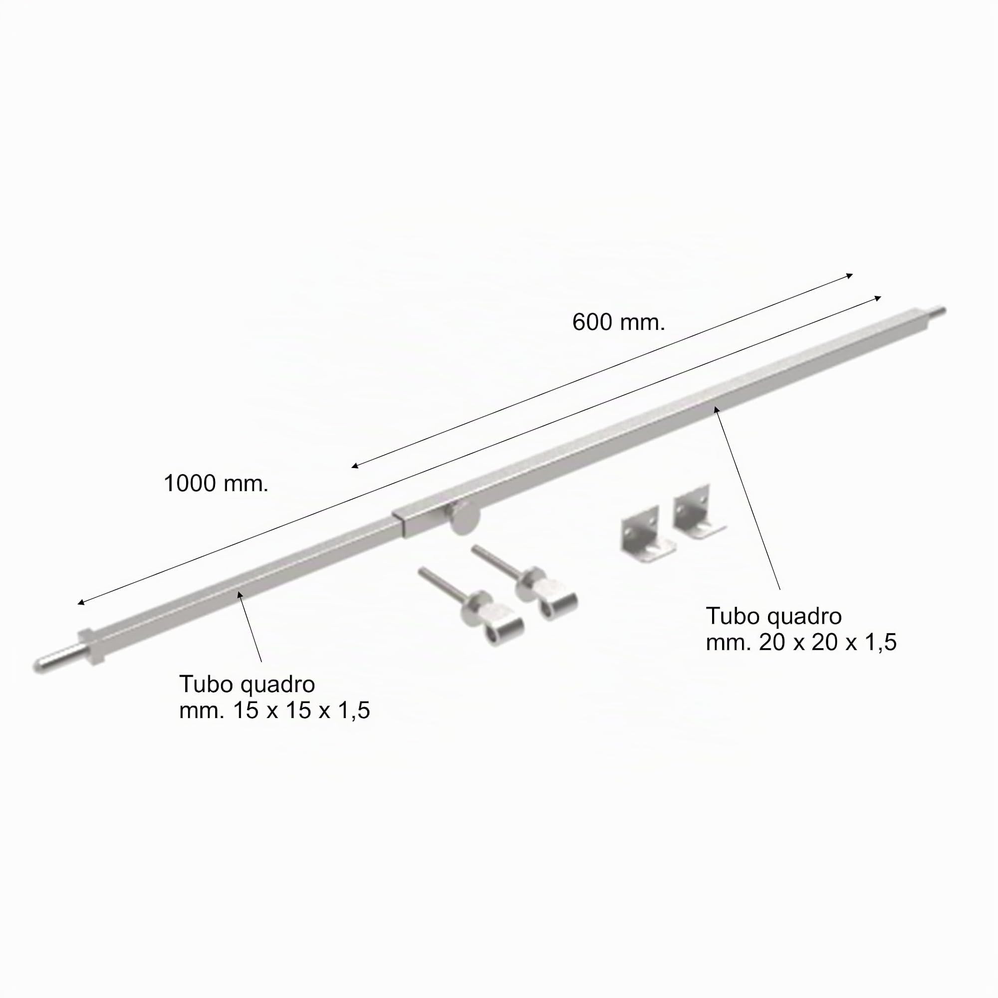 Sbarra antintrusione di sicurezza - acciaio INOX 316L - estensibile da 600 a 1000 mm. - antiscasso - antifurto - per porte, portoncini e finestre - resistente - alta qualità - DimAccessori