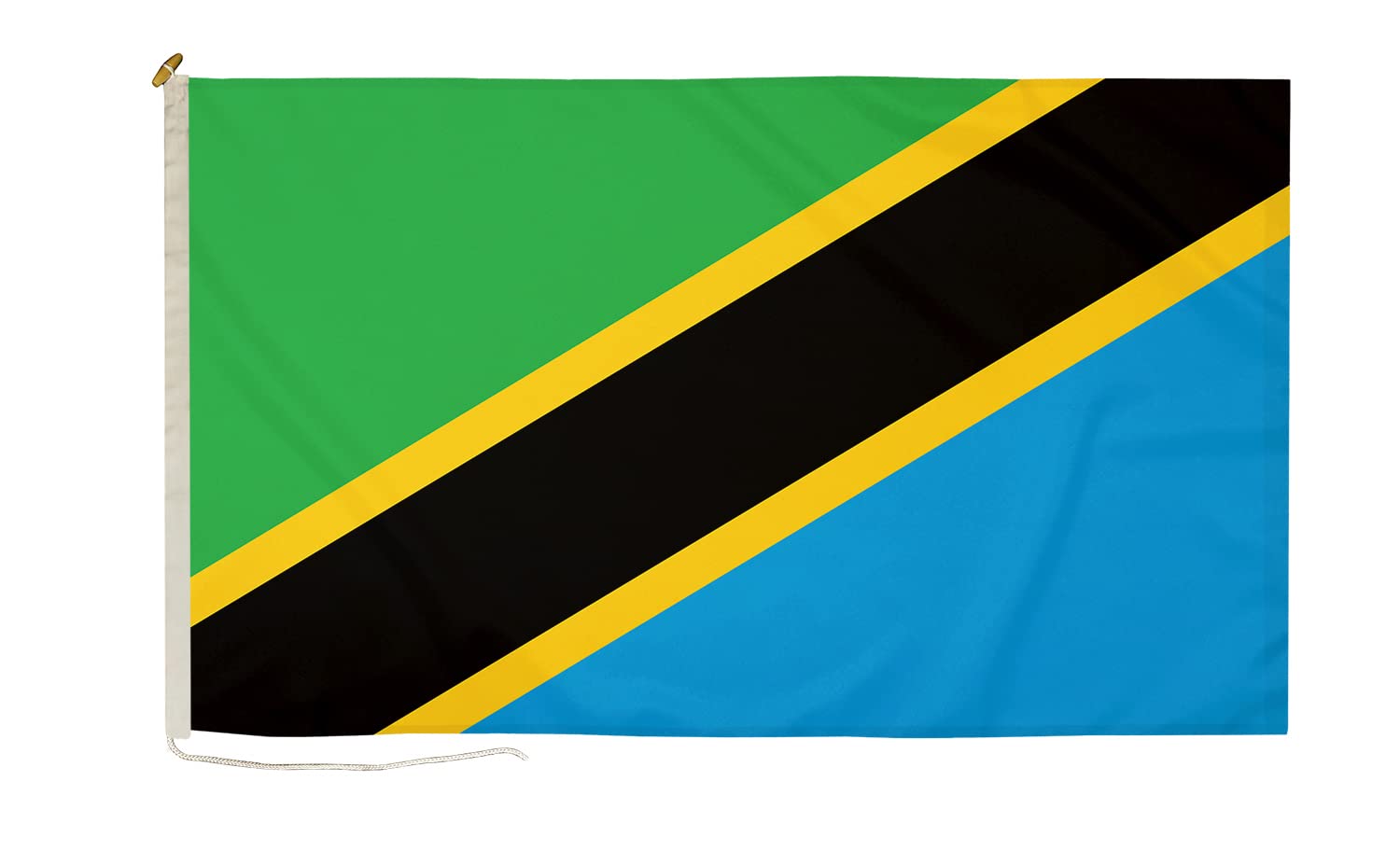 DuraFlag Tanzania Small Courtesy 20x12" Rope and Toggled Premium Quality 50x30cm Flag