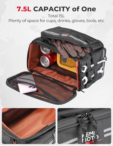 Kemimoto F1824-00209-BK Motorcycle Saddlebags 15L thumb #2