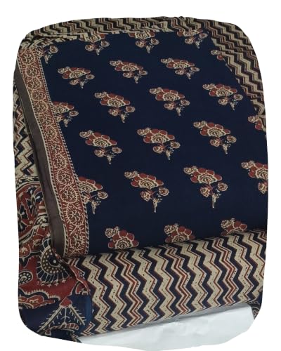 Image of DRAVINAM Trends Women's Premium Cambric Cotton Jaipuri Printed Unstitched Salwar Suit Dress Material with Mulmul Cotton Dupatta