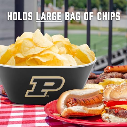 Image of YouTheFan NCAA Purdue Boilermakers Officially-licensed Large Party Bowl - 100% Melamine, dishwasher safe, BPA free - holds large bag of chips - sleek design - perfect for game day or any day