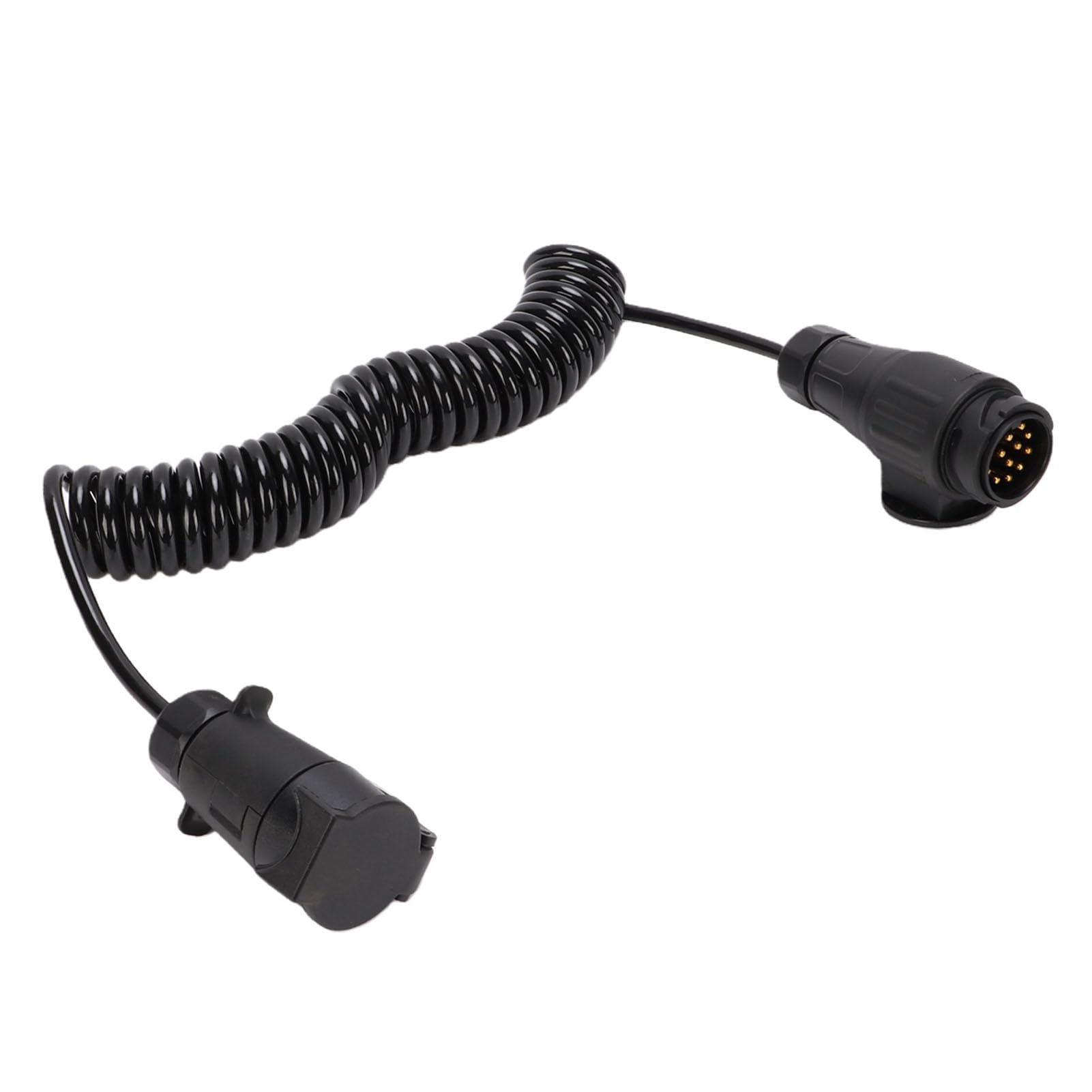 13-poliger Stecker auf 7-polige Steckdose, Anhänger-Verkabelungsadapter, 9,84 Fuß Langes Spiralverlängerungskabel, Robuster Universalstecker mit Plug & Play, Ideal für Wohnmobile, Anhänger und