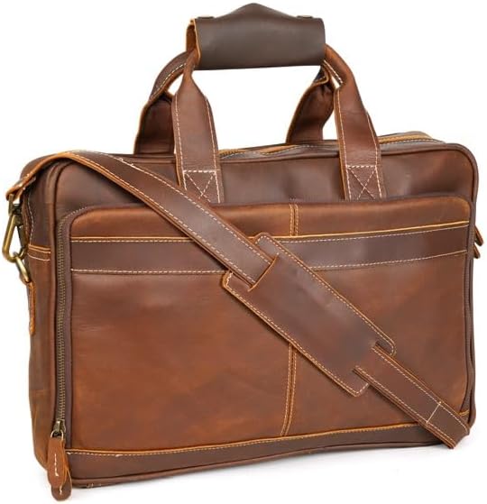 Full-Grain Leather Briefcases for, Laptop Briefcase For Men, Leather Bag, Leather Computer Bag For Men