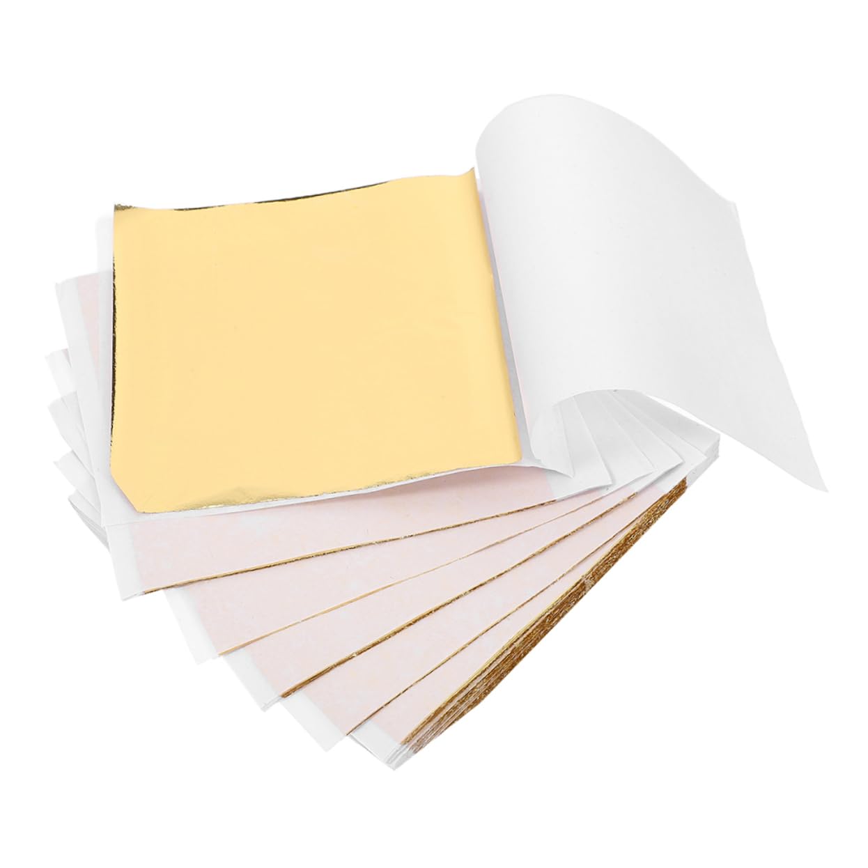 STOBOK 1 Imitation Gold Sheets for Arts and Craft Painting and Furniture Decor Square Gold Leaf Sheets for Crafting