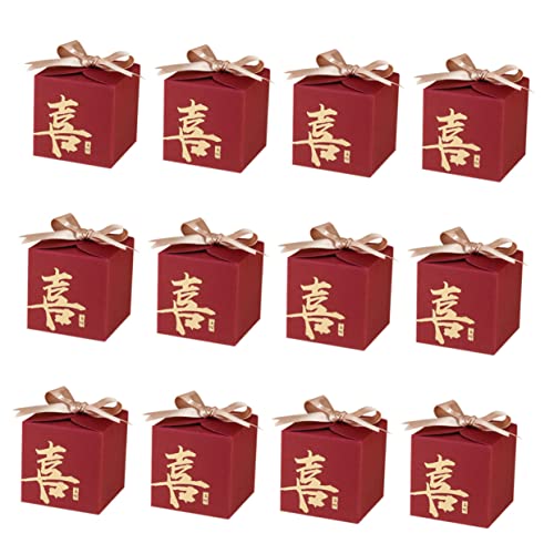 FONDOTIN 20個中式喜糖盒 結婚式用 ボックス パーティーお祝い用デコレーションボックス お菓子 クッキー 小物用収納容器